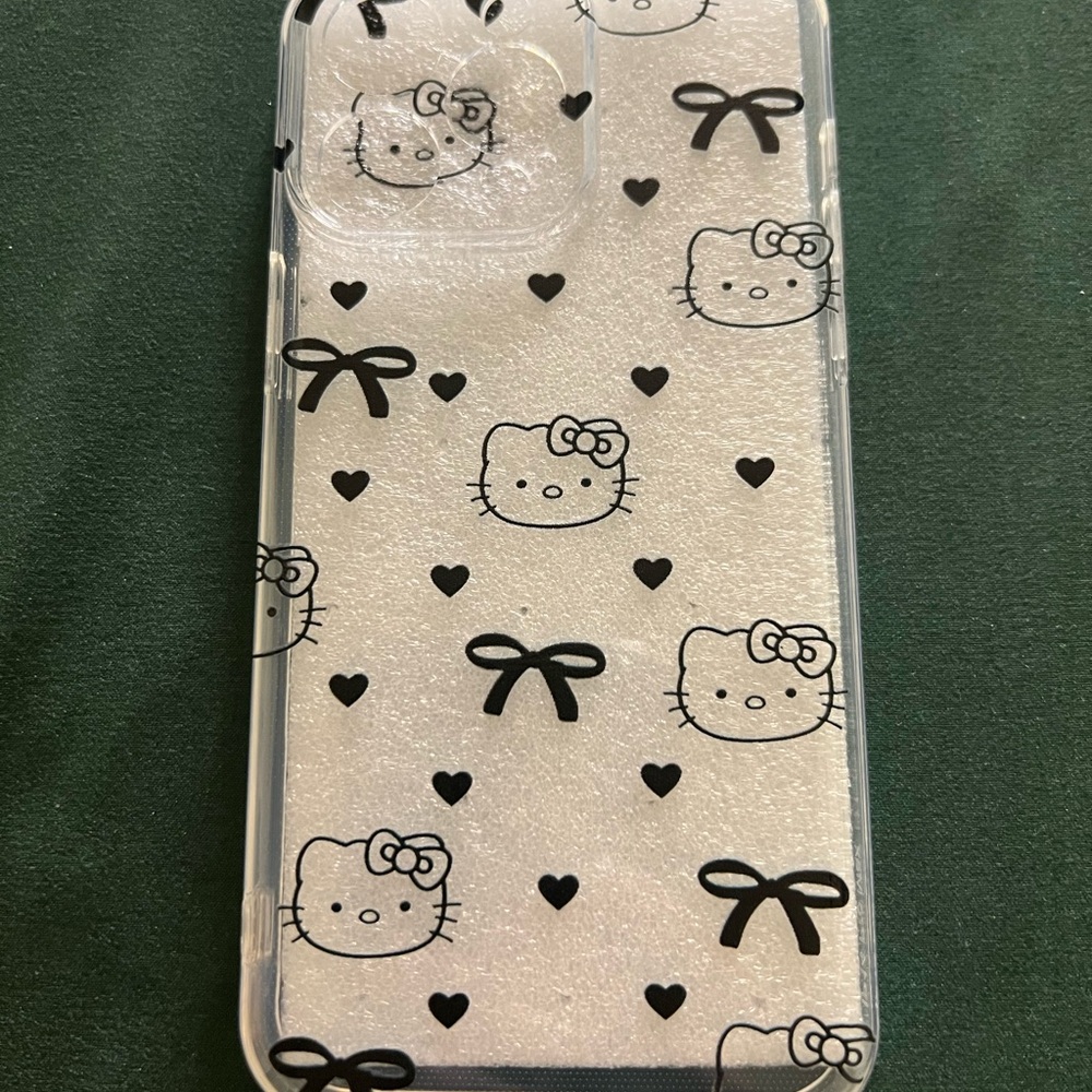 Hello Kitty Phone Case - Black and White Hearts